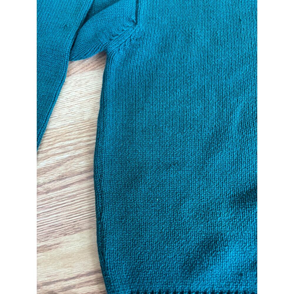 Vintage Hunter Green Sweater XS | Minimalist Crewneck Knit Normcore Grandpa Core - Picture 3 of 7